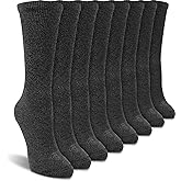 Doctor's Choice Diabetic Socks for Women, Non-Binding Top, Soft Crew & Ankle Circulatory Neuropathy Socks - 4 Pairs