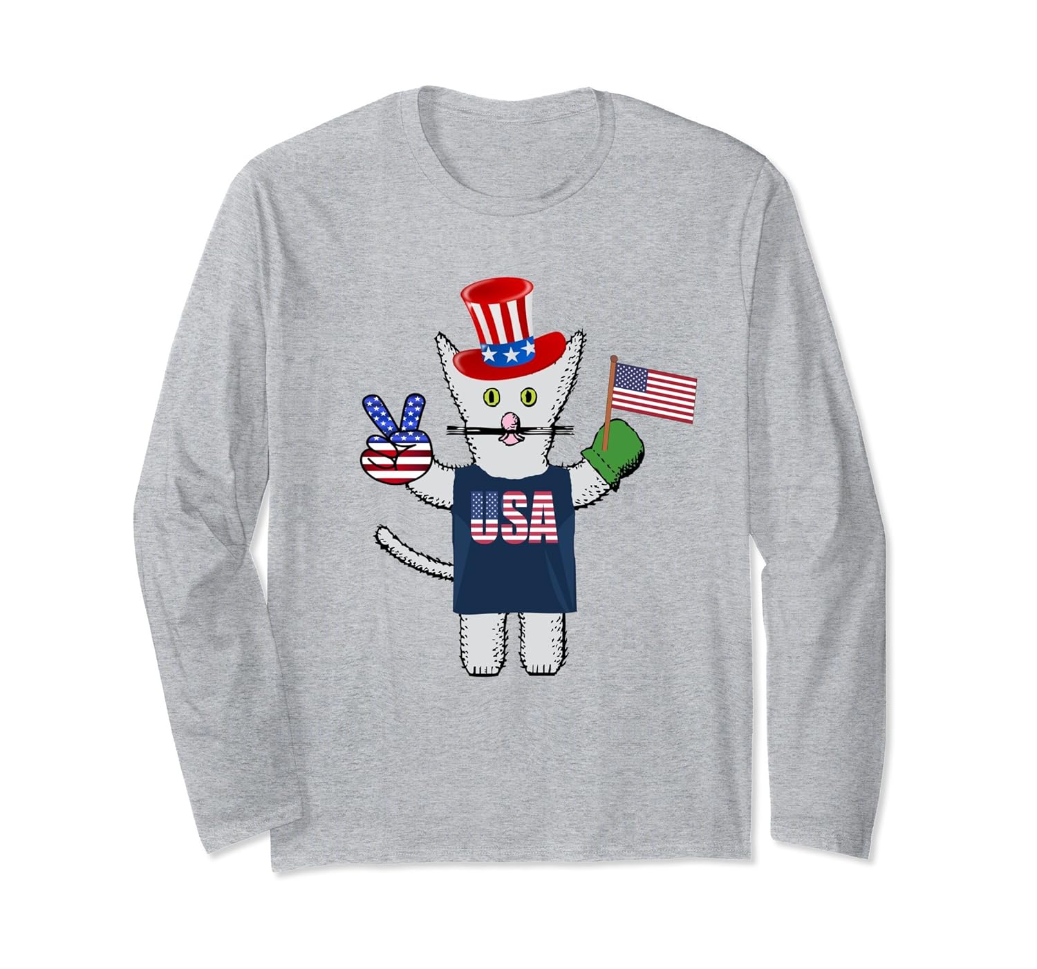 Long Sleeve Freedom For Kittens And Patriotic Fun Shirt-anz