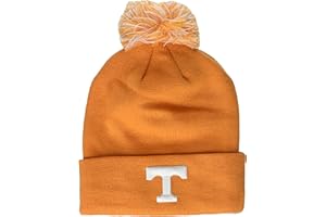 ZHATS NCAA Zephyr Tennessee Volunteers Mens Pom Knit Beanie, Adjustable, Team Color