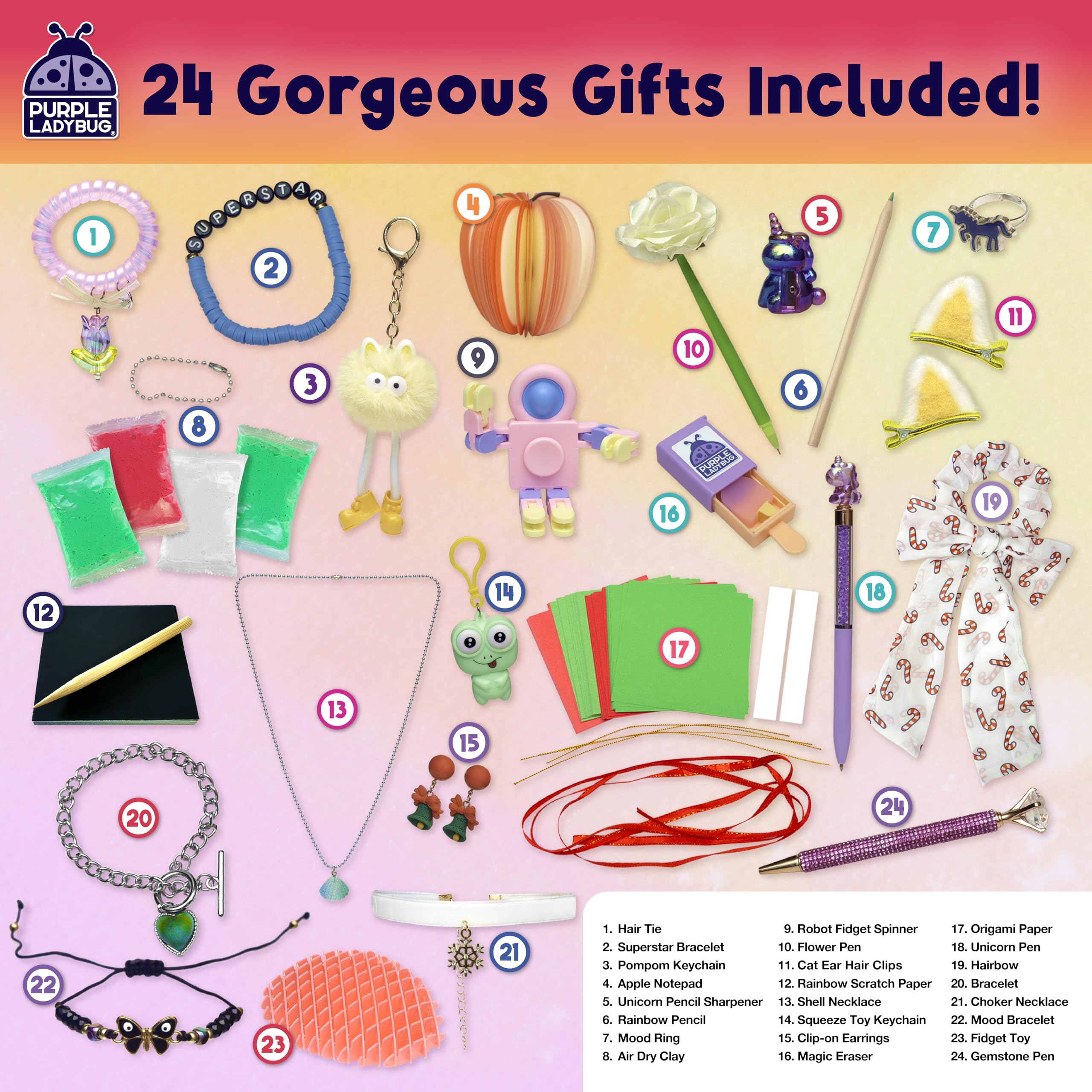 Needoh Advent Calendar 2025 PURPLE LADYBUG Christmas Advent Calendar ...