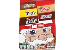 Mars M&M'S, SNICKERS, TWIX and MILK WAY Fun and Minis Size Christmas Chocolate Candy Assortment, 49.70-ounce Bag, 140 Pieces