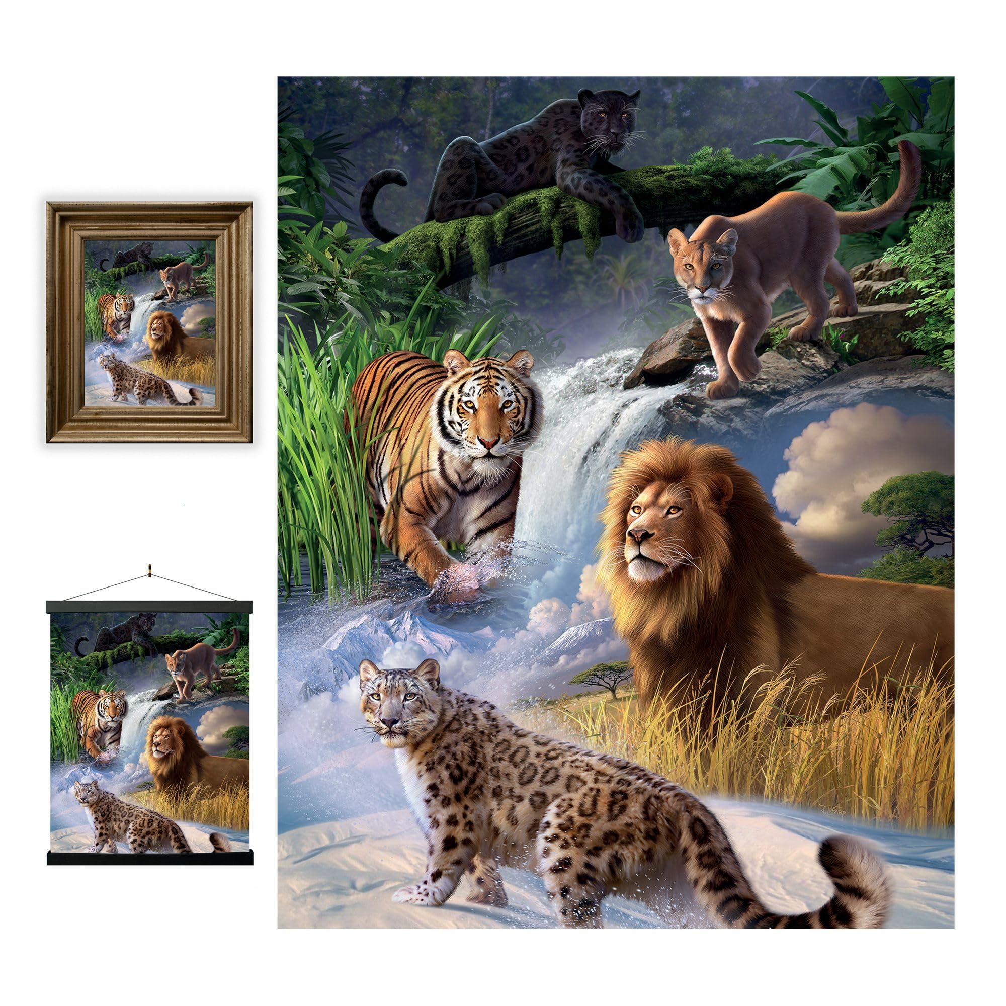 3D LiveLife Lenticular Wall Art Prints - Big Cats Expedition from Deluxebase. Unframed 3D Wild Animal Poster. A perfect wall filler. Original artwork licensed from renowned artist, Jerry LoFaro
