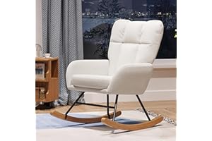 AYEASY Glider Rocking Chair for Livingroom (White)
