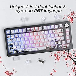 XVX PBT Japanese Keycaps, Shine Through White