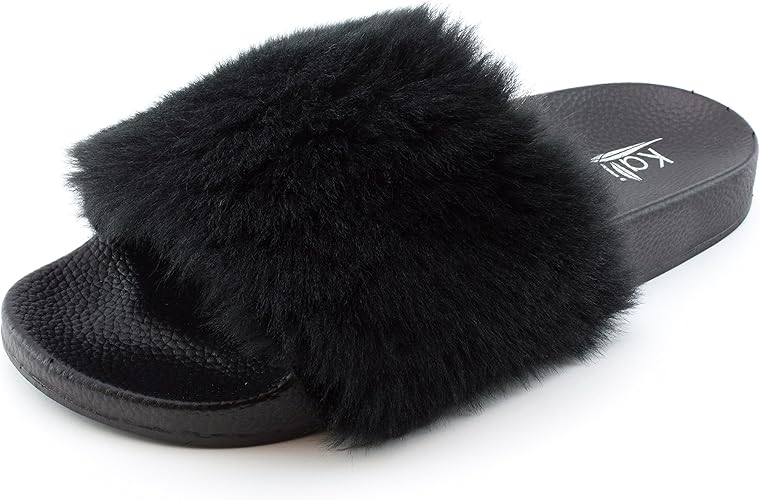 sandals with fur