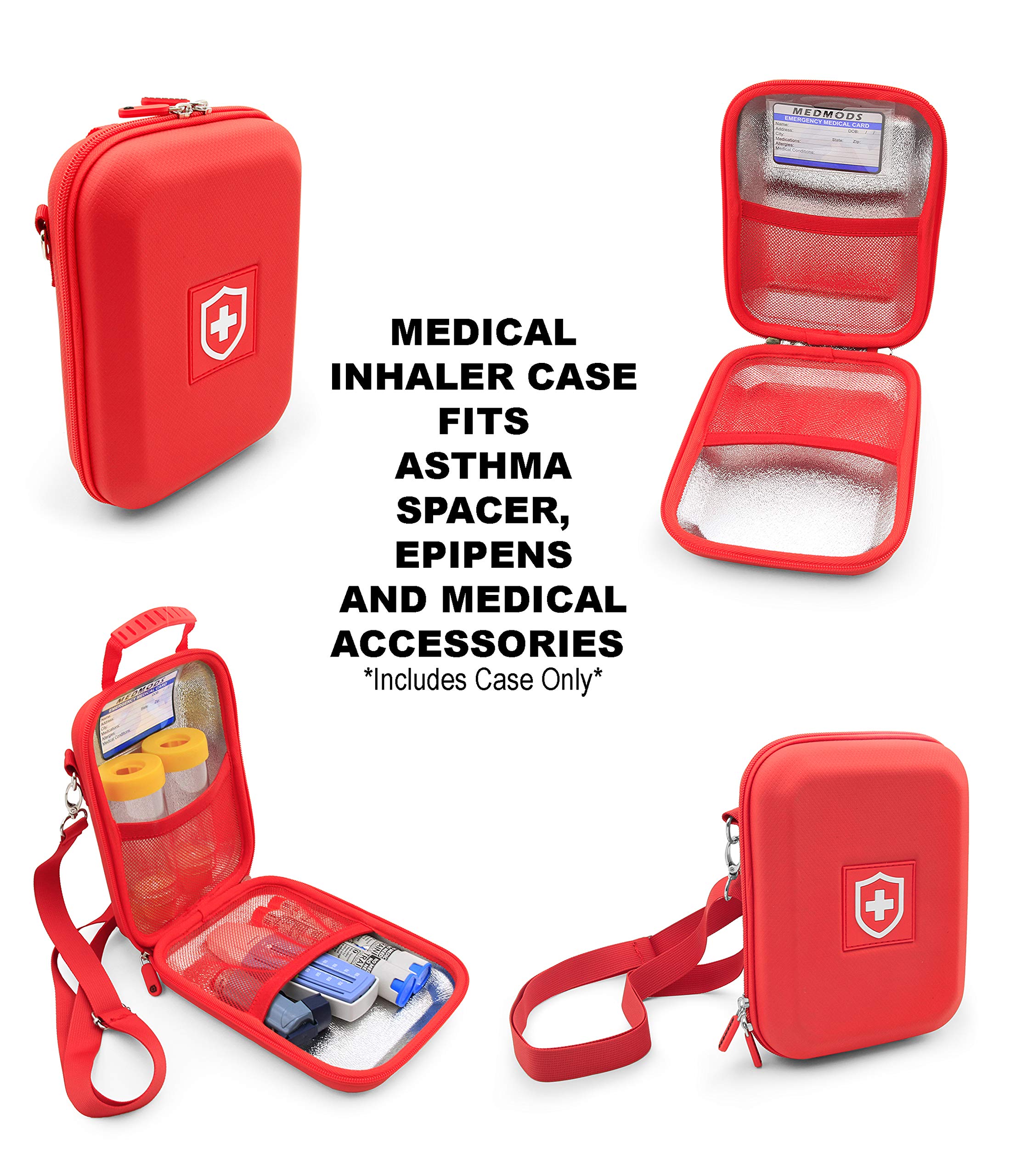 MEDMODS Insulated Asthma Inhaler Case Fits Inhaler Spacer, Mask, Epipen, Allergy Medicine and More - Includes CASE ONLY