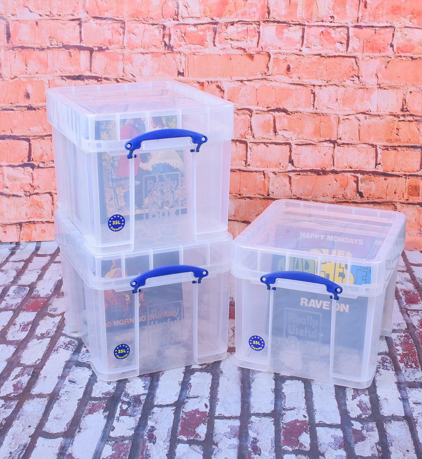 Really Useful 35 Litre XL Storage Box, Clear, Pack of 3 BigaMart