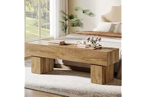 Tribesigns 63“ Extra Long Entryway Bench, Indoor End of Bed Bench for Bedroom, Farmhouse Wooden Shoe Seat Dining Bench for Li