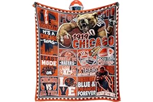 KETBLNB Football Fans Gifts for Chicago, Blanket for Chicago, Throw Blanket for Couch, Cooling Blankets for Hot Sleepers, Throws 60"x50"