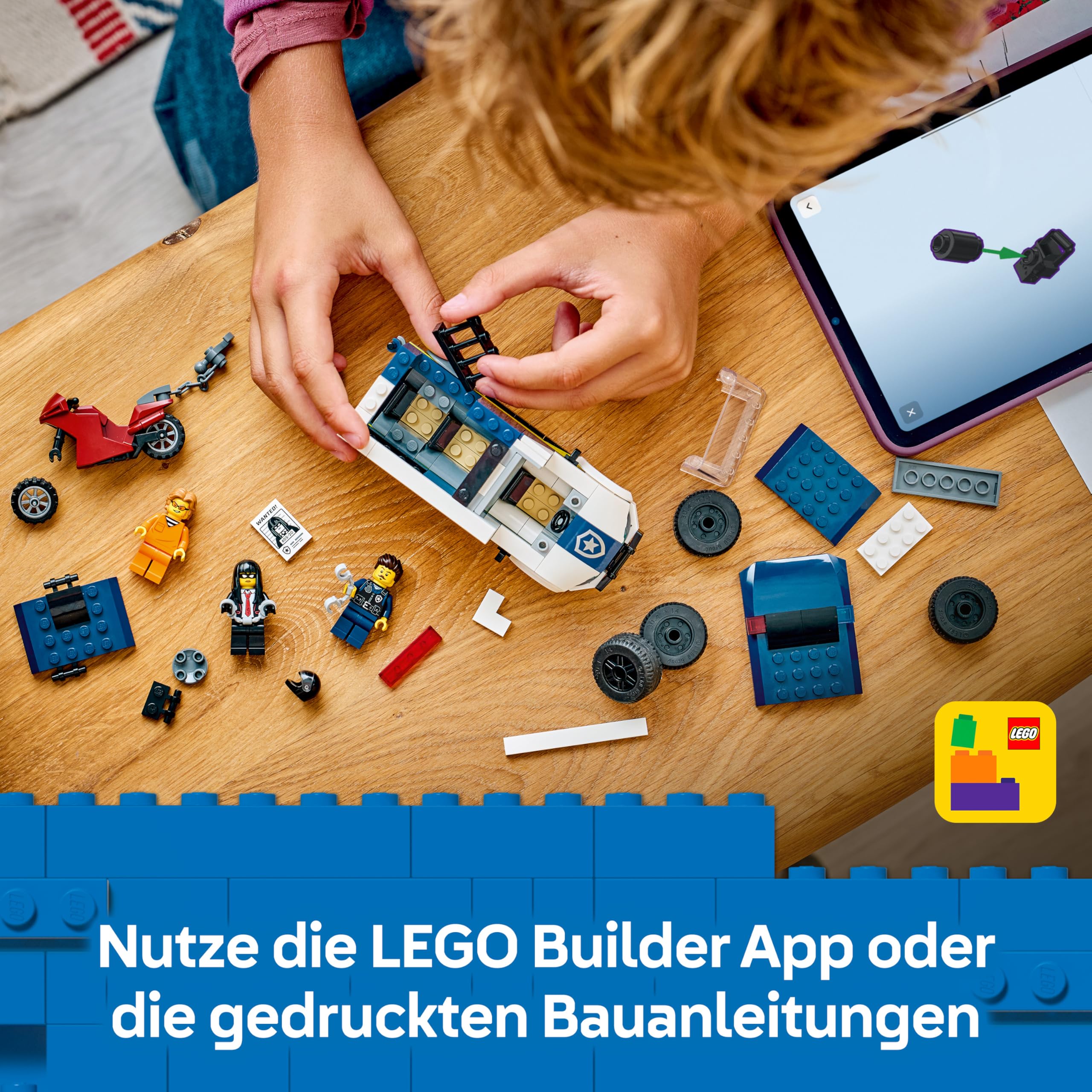 LEGO City Gefangenentransporter - Spielzeug LKW Bauset mit Motorrad, 3 Minifiguren und Abnehmbarer Gefängnistür - Geburtstagsgeschenk für Jungen ab 6 Jahren - 60479 6