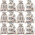 Meta-U Burlap Bags With Drawstring- Storage Bag- Sachets Bag- Gift Pouch For Party | Wedding-12pcs (17×23cm(6.8×9.2 inch), leaf)