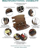 Teslyar Double Wooden Phone Docking Station, Wenge, 2 Phones Charging view 4