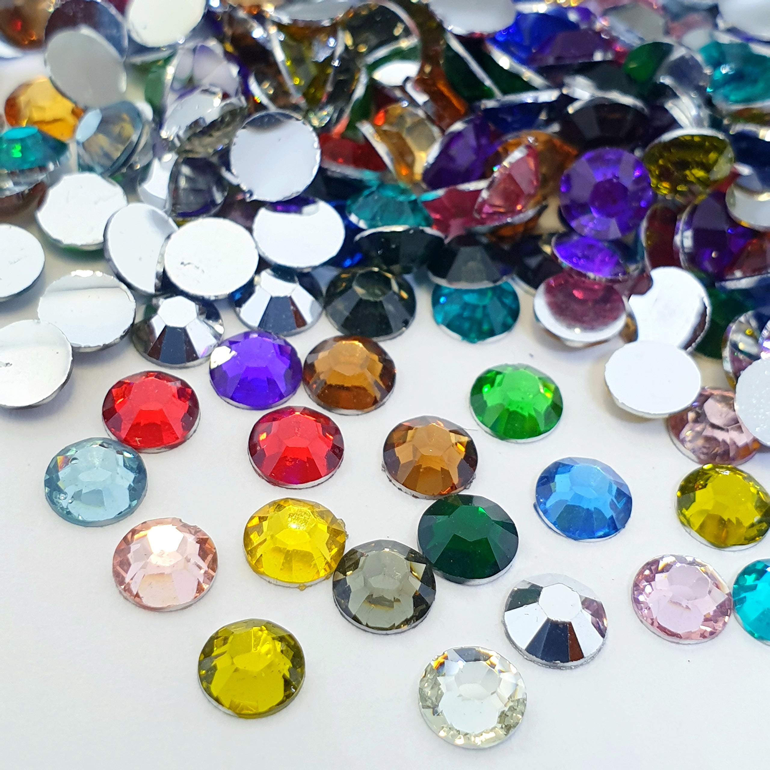 MajorCrafts 3000pcs 3mm ss12 Flat Back Round 14 Facets Resin Rhinestones Embellishment Gems (Mixed Colours)