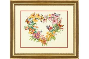 Dimensions 70-35336 'Wildflower Wreath' Counted Cross Stitch Kit for Beginners, 14 Count Ivory Aida Cloth, 11'' x 14''