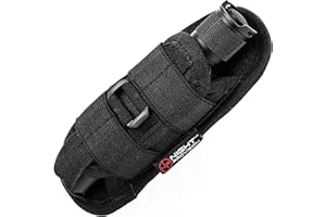 NP NIGHT PROVISION TH1 Tactical Flashlight Holster Duty Belt Pouch Stretchable Rotatable Clip 360 Degree Holder for Police Military Security Belt