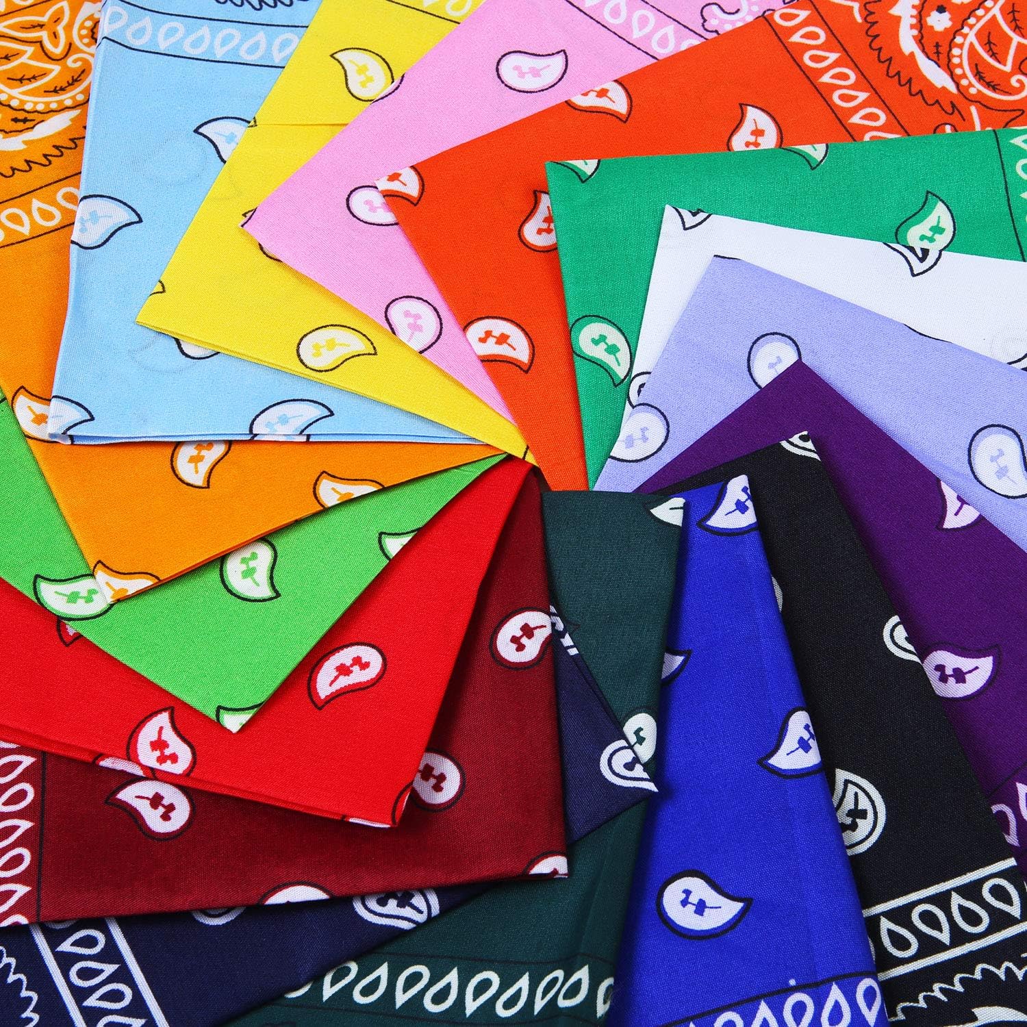 URATOT 16 Pieces Paisley Bandanas Cowboy Bandana Handkerchiefs Paisley Print Head Wrap Scarf, Assorted 16 Colors (Mixed 16 colors A) - Image 4