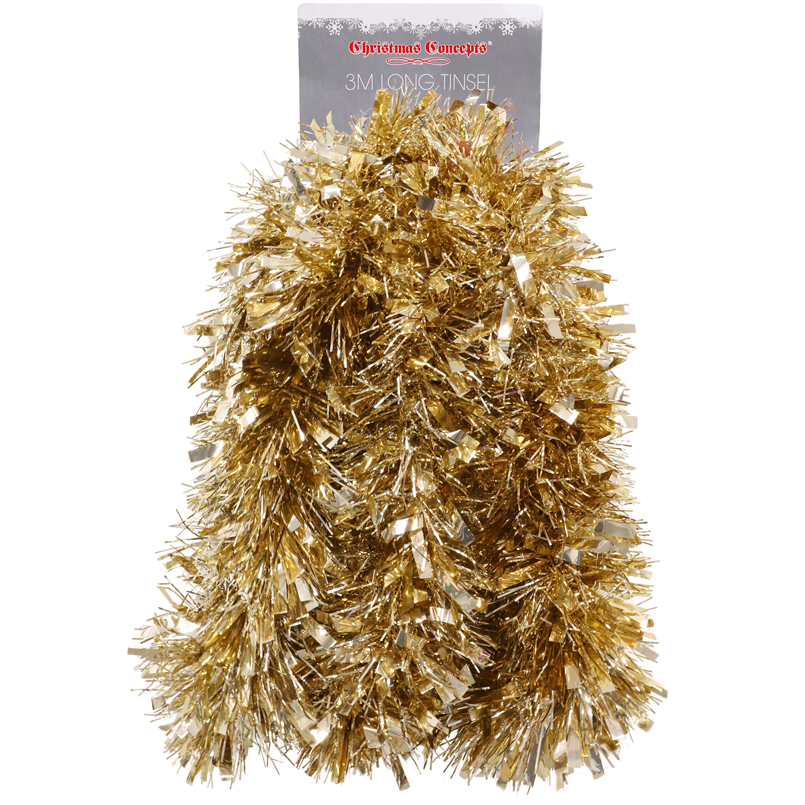 Christmas Concepts® 3m (9.10ft) Christmas Tinsel - Christmas Decoration Tinsel (CHAMPAGNE GOLD)