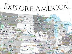 GeoJango National Parks Map Poster with USA Travel