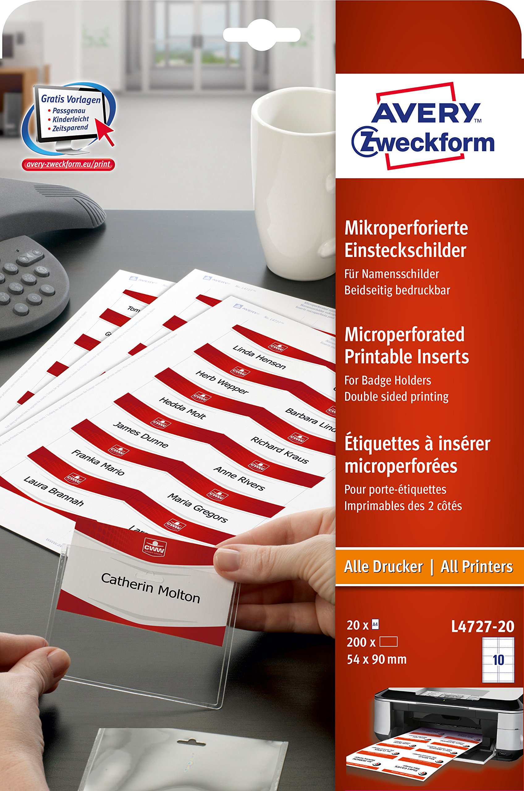 Avery Zweckform Pockets Panels 90 x 54 mm White