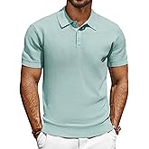 PJ PAUL JONES Men's Short Sleeve Waffle Texture Polo Shirt