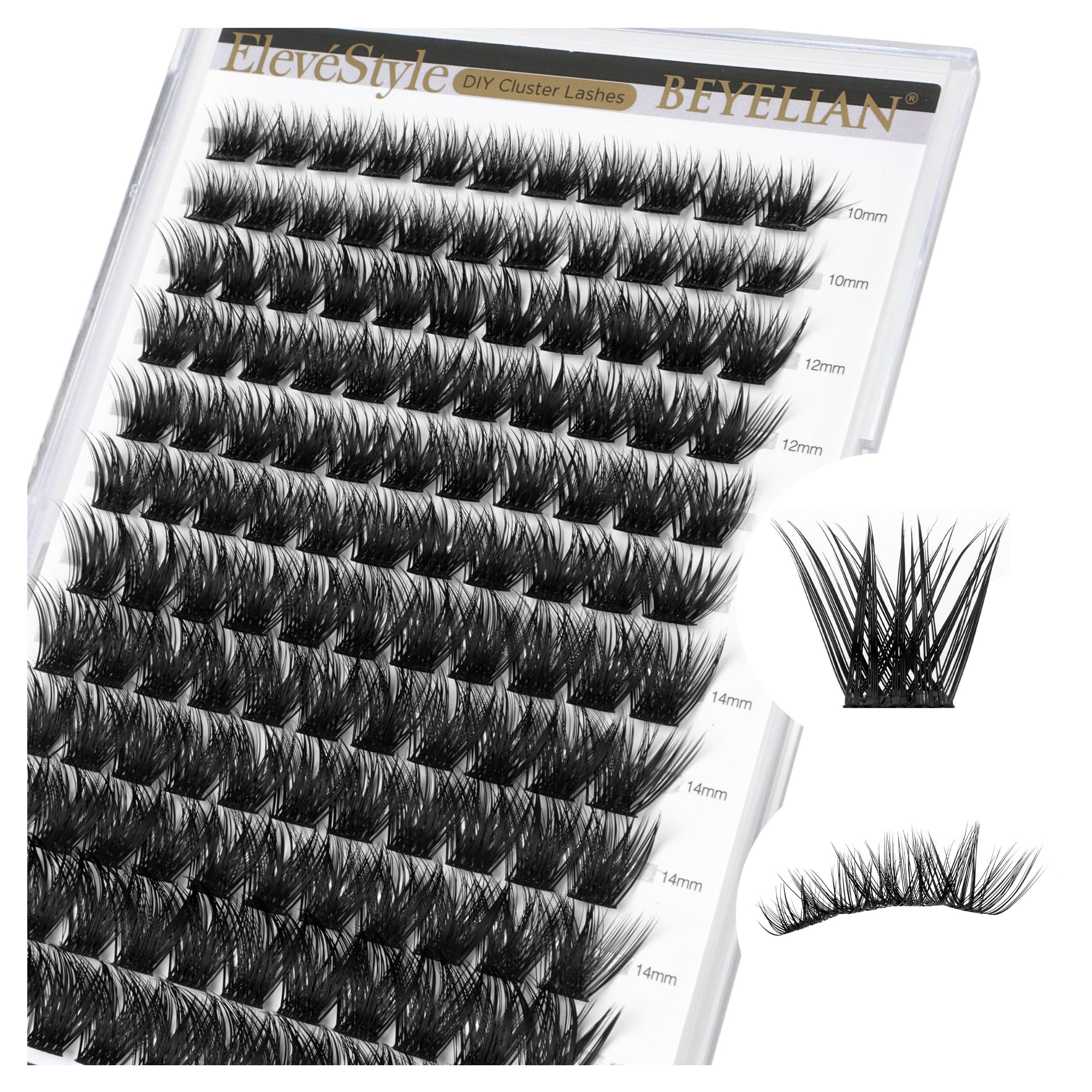 BEYELIAN D Curl Lash Clusters, Volume Cluster Eyelash Extensions, Soft Fluffy Eyelash Clusters/Cluster Lashes, Thin Band Lash Extension Clusters, Eyelash Clusters Individual Lashes DIY at Home — image 1