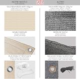 VOUNOT Balcony Privacy Screen 90x600cm HDPE Beige Wind UV Weatherproof view 4