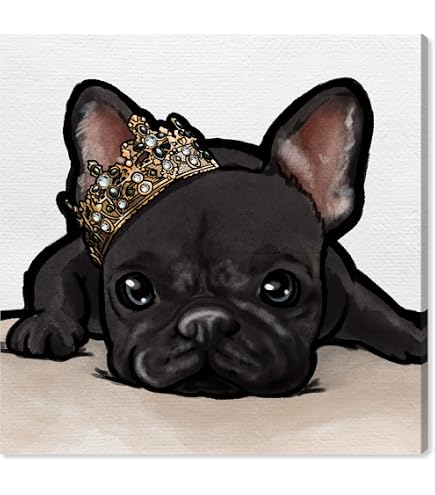 Amazon.com: Oliver Gal 'Frenchie Glam White Bag' The Dogs and