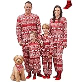 PATPAT Christmas Family Matching Pajama Sets Includes Christmas Socks - Perfect for Family Photos & Holiday Celebrations