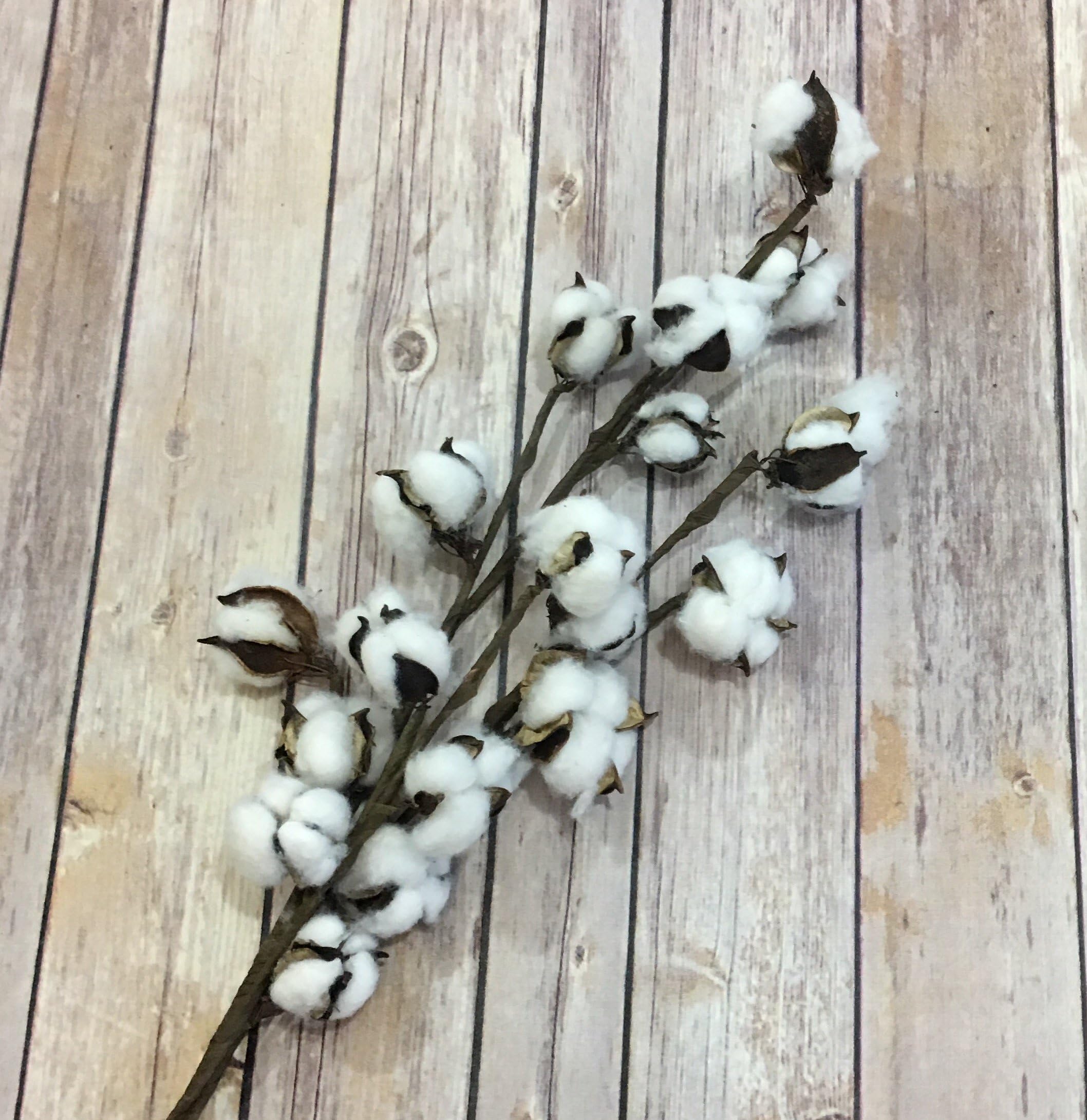 Cotton Stem. Cotton boll stem Faux Cotton Spray Rustic Wedding Country Wedding Decor (1) Tall 29\"