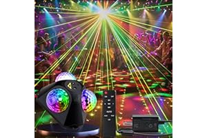 KBJ Disco Ball Party Lights Indoor Outdoor, Dj Lights Disco Ball Decor Party Strobe Light for Parties 3 Disco Balls Sound Activated with Remote Control Disco Light for Christams Halloween KTV Club Party