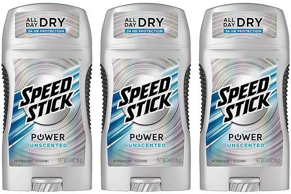 SPEED STICK ANTI-PERSPIRANT DEODORANT, UNSCENTED 3 OZ (PACK OF 3)