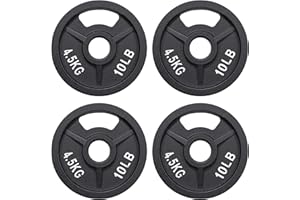 Signature Fitness Cast Iron Plate Weight Plate for Strength Training and Weightlifting, Olympic or Standard
