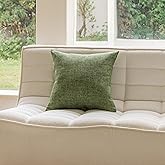 Home Brilliant Spring Pillow Cover 18 x 18 Linen Decorative Throw Pillow for Bed, Couch, Sofa, Living Room Decor, 1 pc, 18x18 inch, Green