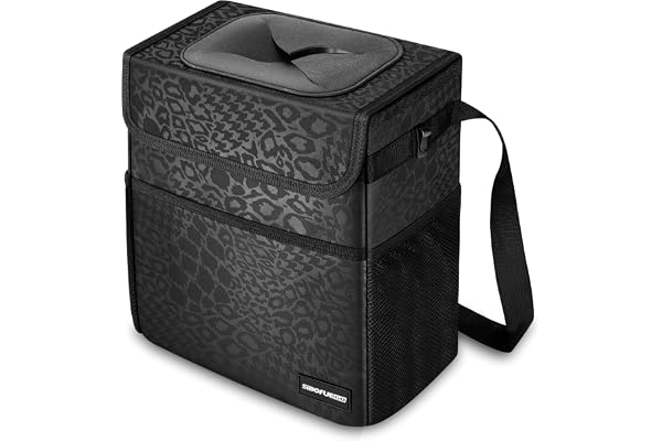 Cute Car Trash Can with Lid – Multipurpose Collapsible Trash Bin for Car, Leak-Proof Organizer, Waterproof Garbage Can with S