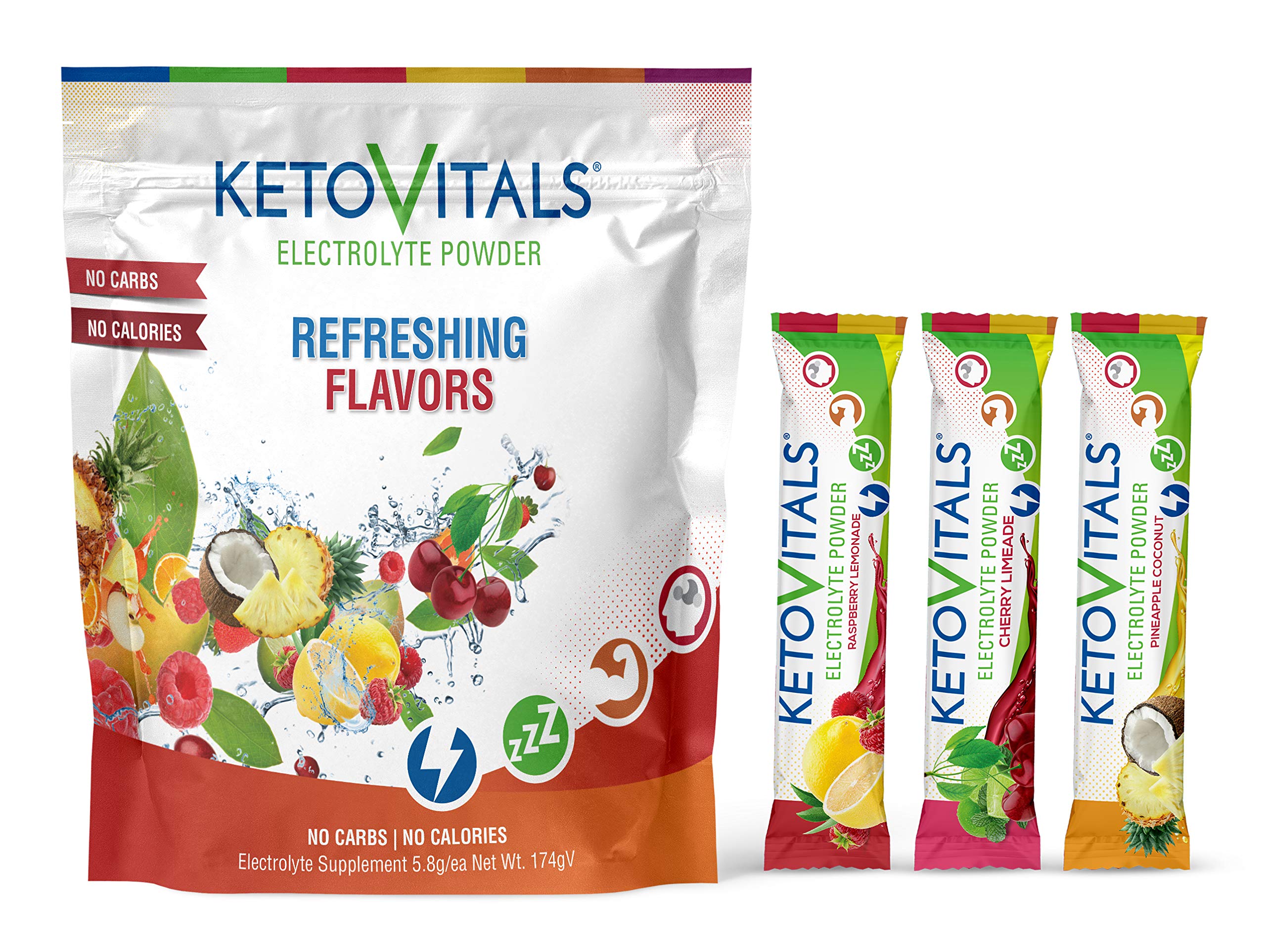 Keto Vitals Tropical Electrolyte Powder Stick Packs Keto Friendly