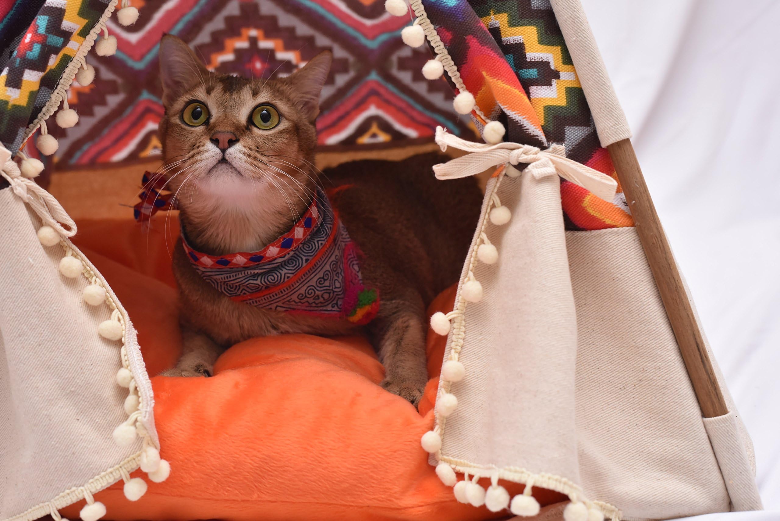 Pet Teepee Handmade Size L TP002_1234560008 Pet tepee, Dog tepee, Cat tepee, Cat bed, Dog bed, Dog tent, Cat tipi FREE pet toy for all purchase! Pet toy made from 100% cotton and handmade. It is for p
