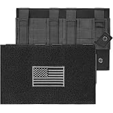 MOLLE Patch Panel Mounting Placard Platform, Hook &amp; Loop Panel - DIY Morale Patch Board for Tactical Vests &amp; Backpacks（Black）