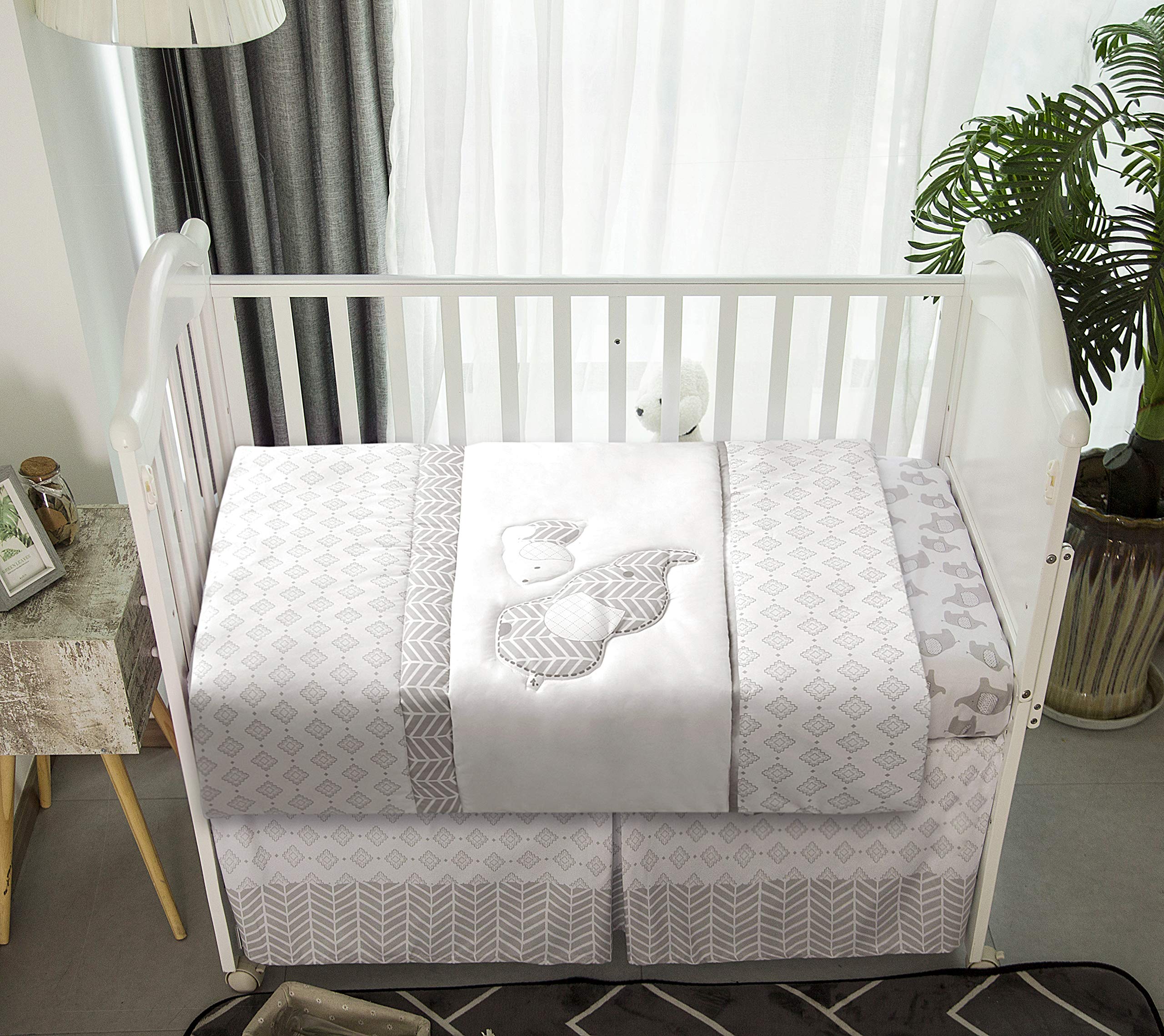belle elephant walk 4 piece crib bedding set