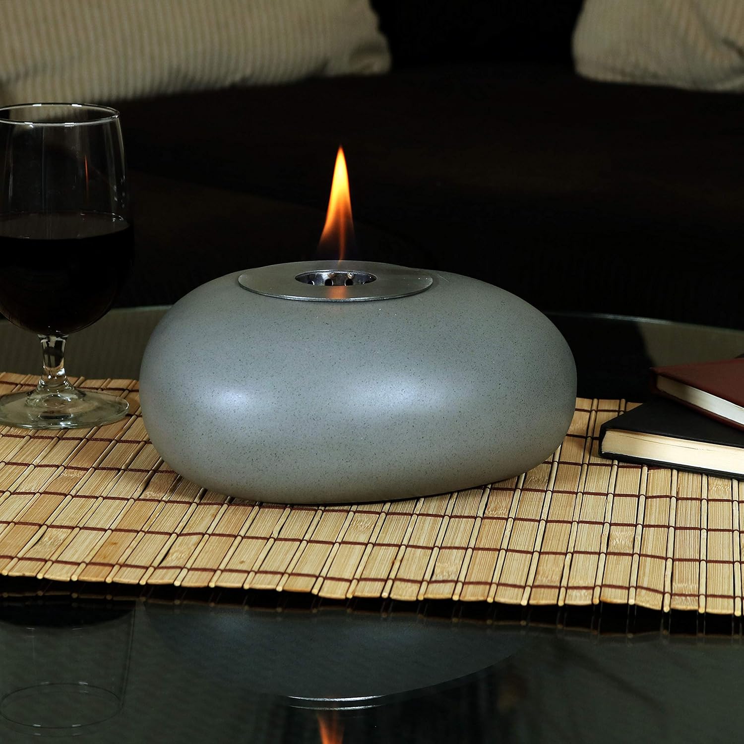 Indoor Ventless Bio Ethanol Fire Pit 8 Inch Long Lasting Burn Time Sunnydaze Decorative Rock