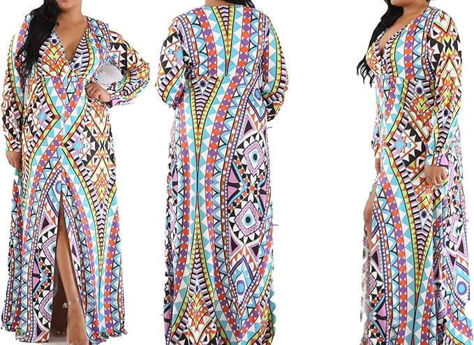 plus size high slit maxi dress