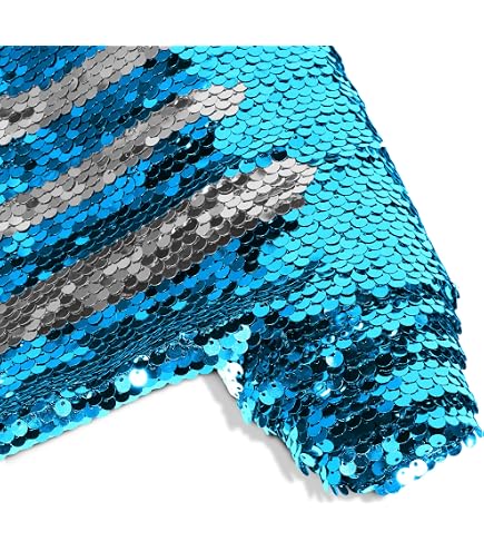Sensory Sequin Fabric - Reversible Large Sequins (0.2") Glitter Fabric For Kids, Autism/ADHD Calming, Wall Or Craft Use