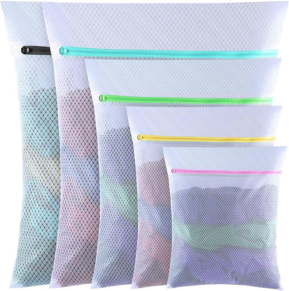 GOGOODA Laundry Bags Diamond Mesh 5 Pack Delicates Wash Bags