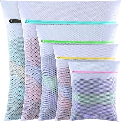 GOGOODA Laundry Bags Diamond Mesh 5 Pack Delicates Wash Bags