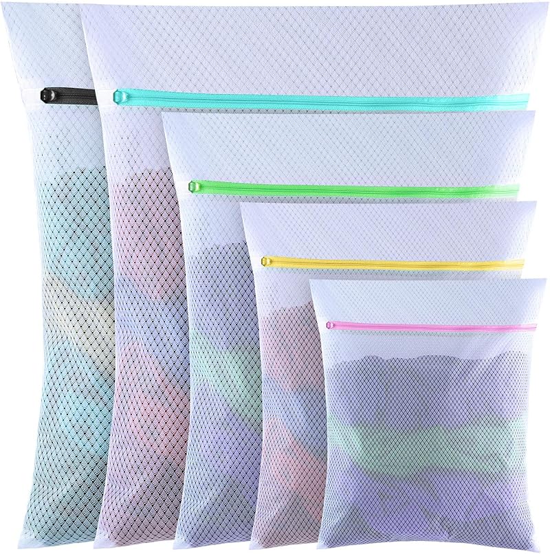 GOGOODA Laundry Bags Diamond Mesh 5 Pack Delicates Wash Bags