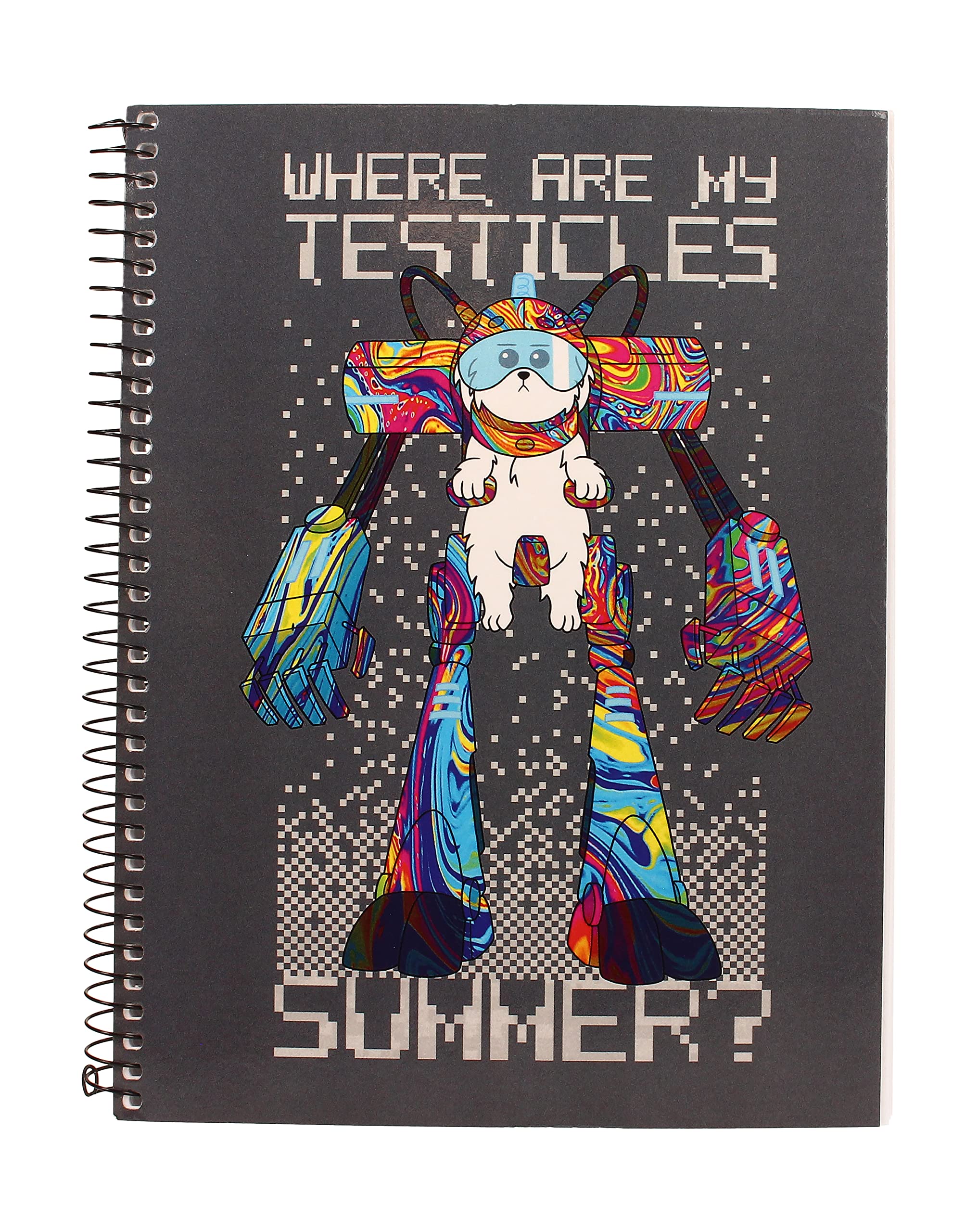 Where Are My Testicles Rick and Morty Spiral Notebook