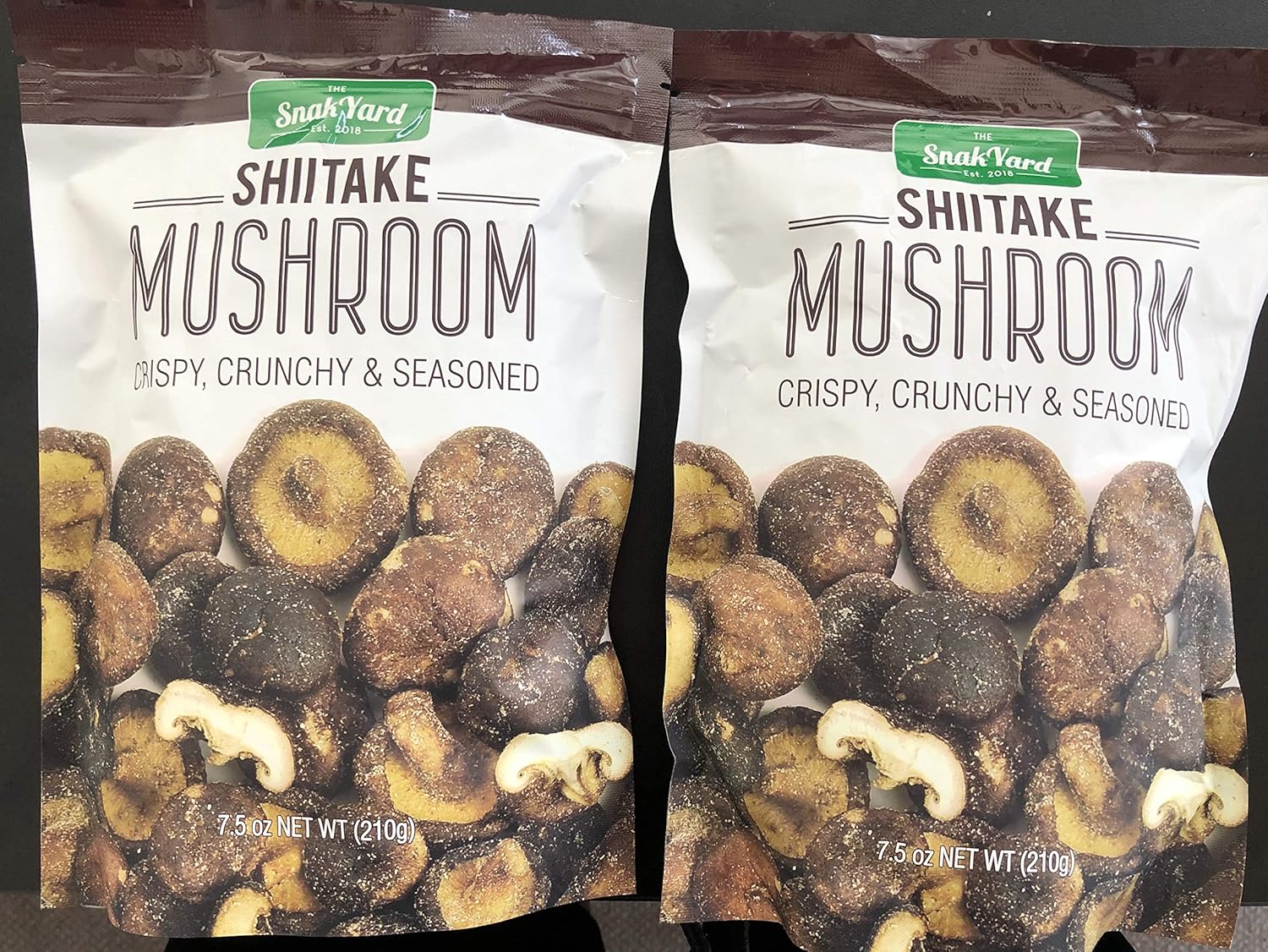 The Snak Yard Shiitake Mushroom 7.5 Oz Crispy Crunchy & Seasoned (Two Pack)