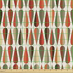 Ambesonne Retro Fabric by The Yard Sixties and