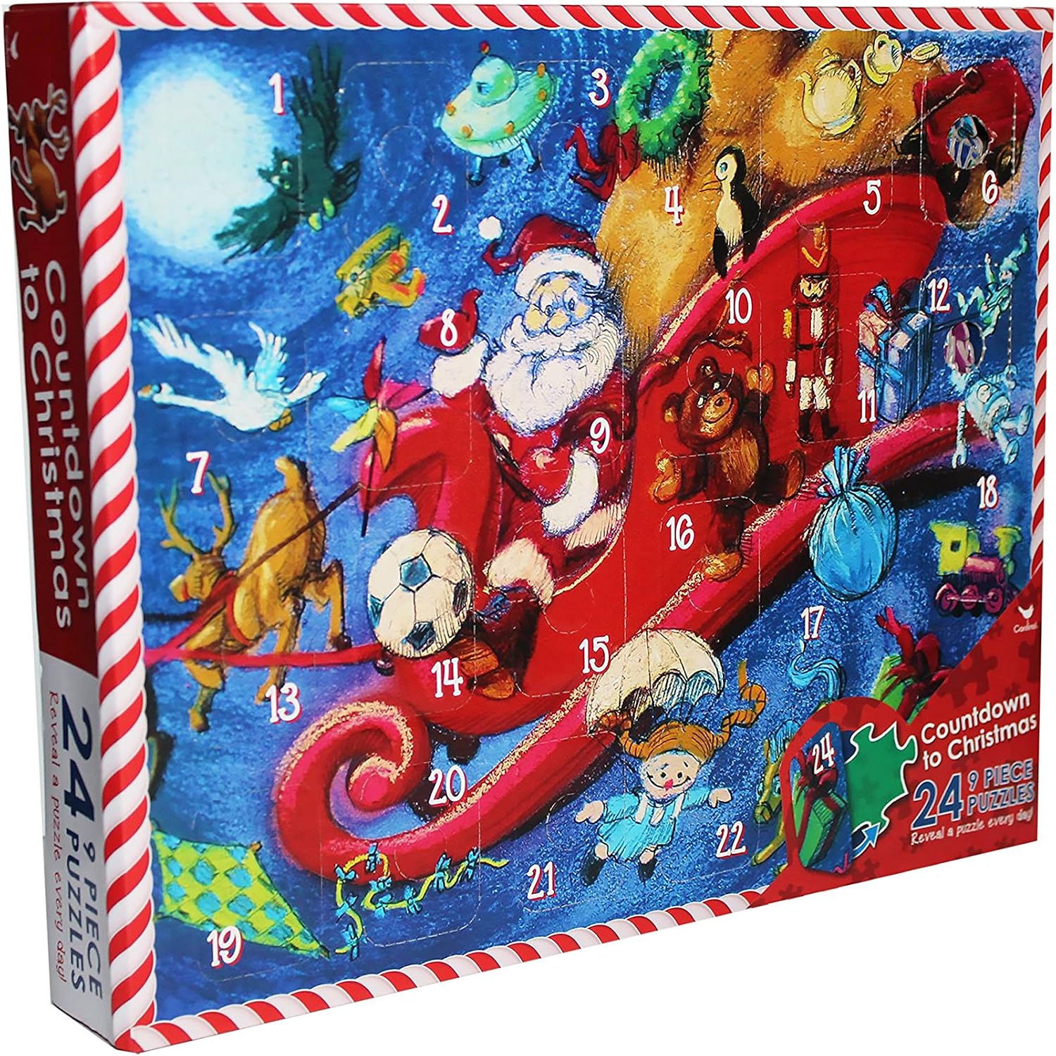 Cardinal Puzzle Advent Calendar Santa Countdown To Christmas Amazon 