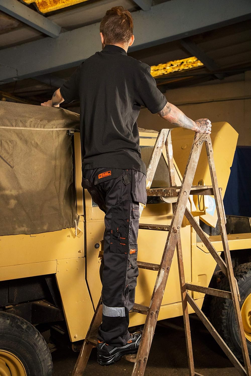 Super Saturday Black Hammer Mens Work Trousers Multi Pockets Cargo