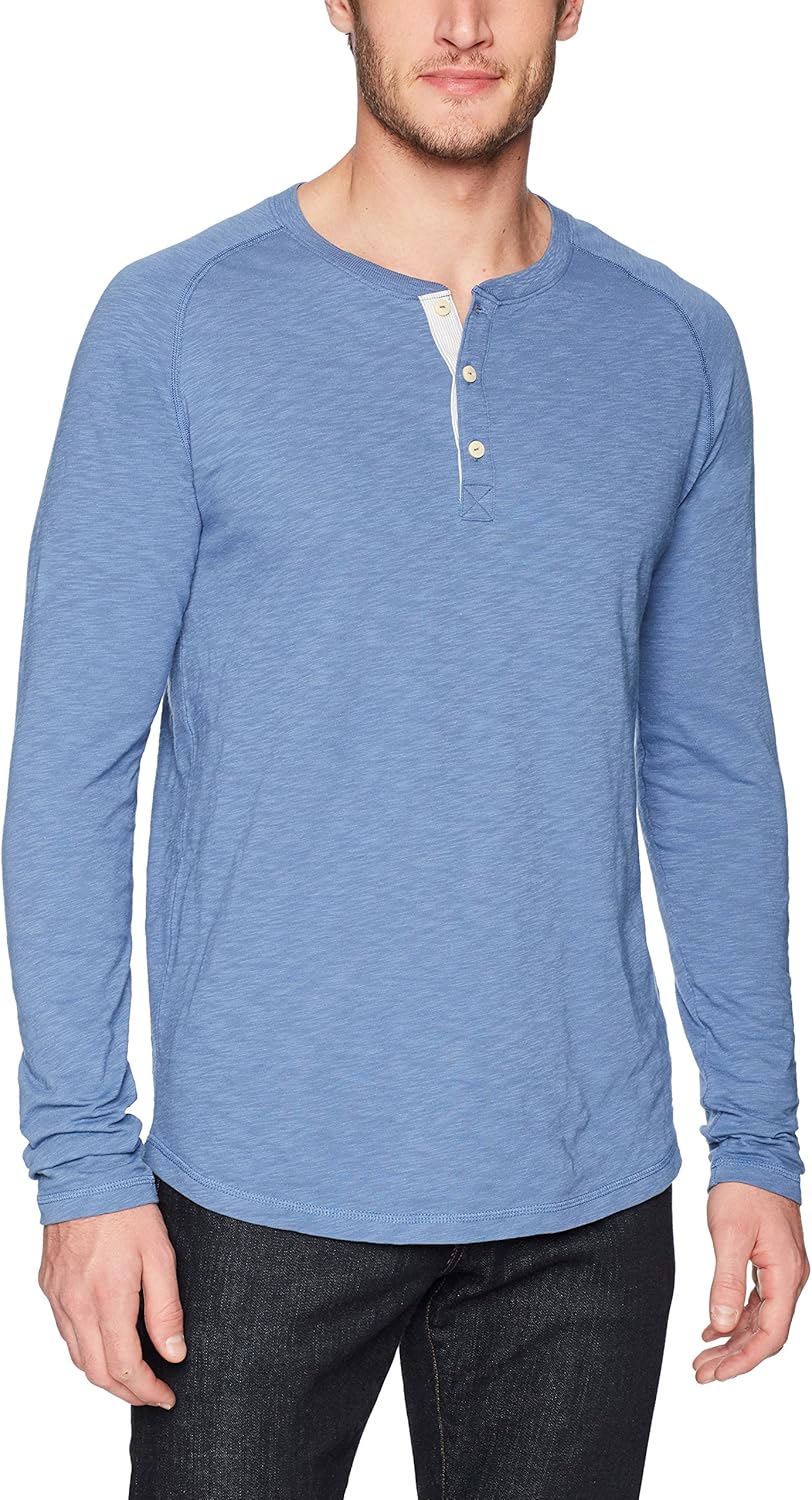  Brand - Goodthreads Men's Long-Sleeve Lightweight Slub Henley: Clothing